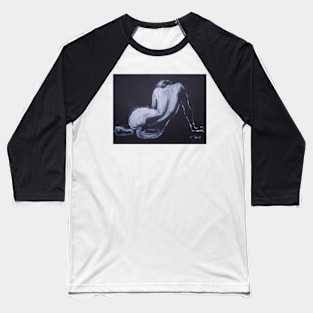 Black And White Curves - Female Nude Baseball T-Shirt